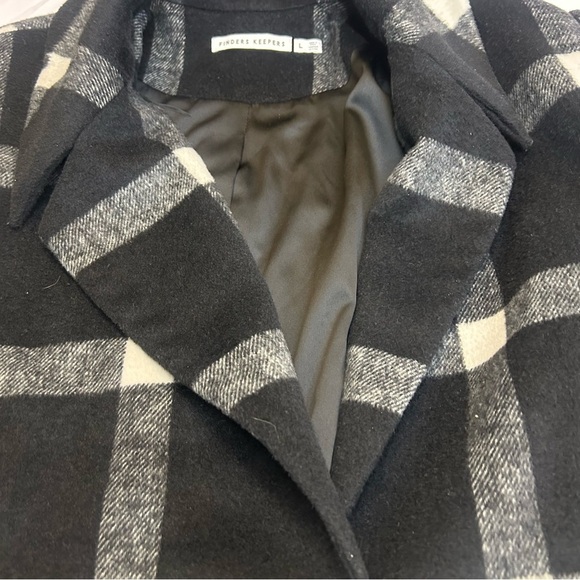 Finders Keepers Revolve Windowpane Plaid Women's Large Black And White Jacket - Picture 3 of 13